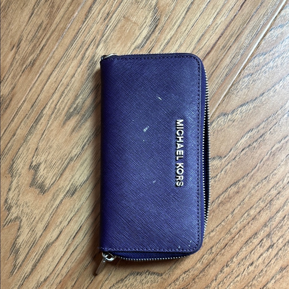 Michael Kors Dark Purple Zip Wallet